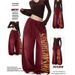 Women's Trendy Ripped Letter Print Sweatpants with Drawstring Hip Hop Jazz Dance Wide Leg Pants Autumn Street Style Hot Girl_ecoleips.com