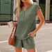 Women's Casual Short Sleeve Two-Piece Set, Soft Stretch Lounge Outfit, Comfortable Daily Wear For Summer_ecoleips.com