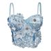 Women's Clothing Three Dimensional Flower Diamond Studded Body Shaping Tube Top For Outer Wear Suspender Bra For Women_ecoleips.com
