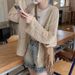 Lightweight Summer And Spring New Korean Style Loose Fashion Lazy-Look Blazer With Openwork Sun Protection Knit Cardigan For Women_ecoleips.com