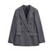 ZA Self-designed European American Style Women's Fashion Elegant And Intellectual Double-breasted Blazer_ecoleips.com