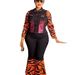 Women's Clothing Plus Size Leopard Print Denim Two-Piece Set - Stylish Long Sleeve Top & Pants Outfit Tencel Fabric, Sexy & Comfortable Casual Wear_ecoleips.com
