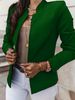 2025s 2025 New Fashion Women's Top Coat Solid Color Standing Neck Long Sleeved Suit_ecoleips.com