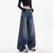 "Women's Vintage Wide-Leg Jeans – 90s Retro High-Waisted Distressed Denim With Raw Hem, Oversized Streetwear Fit, Unisex Aesthetic"_ecoleips.com