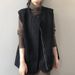 Reversible Faux Shearling Vest – Women’s Winter Layering Staple | Oversized Lambswool-Like Vest With Polo Collar (Black/Coffee, M-3XL)_ecoleips.com