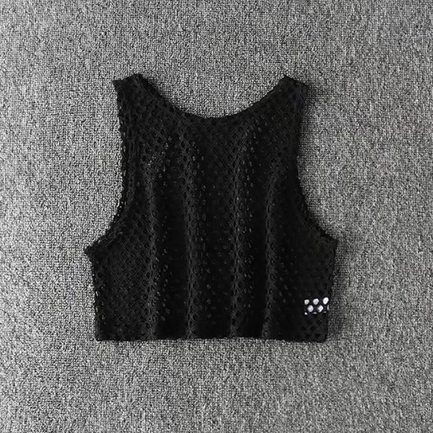 Sexy Hollow Out Crop Top Mesh T-shirt Female Loose Summer Basic Tops For Women Fishnet Short Vest New Fashion_ecoleips.com