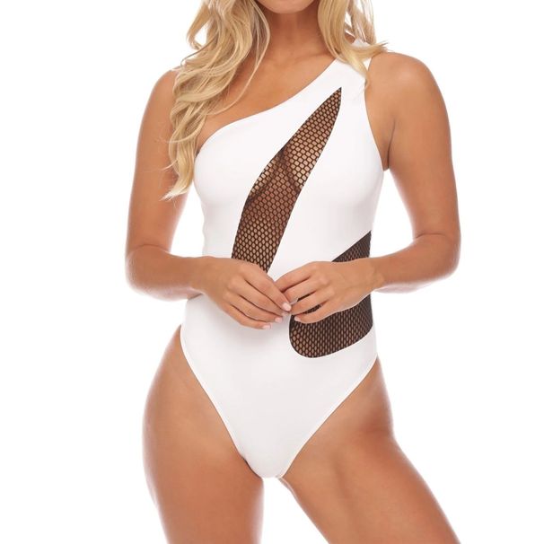 Women's Mesh One Piece Swimsuit Sexy Hollowed Out Design Bikini Vacation Style Polyester Regular Fit Summer Swimwear_ecoleips.com