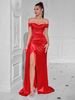 Women's Sexy One-Shoulder Evening Dress - Elegant Banquet Gown With High Slit (Perfect For Parties & Gatherings)_ecoleips.com