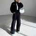 Women's plus Size Fleece Lined Sweatshirt Jacket And Pants Set Casual Autumn Two-Piece Outfit Polyester England Style Fashion_ecoleips.com