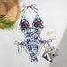 Elegant Floral One-Piece Swimsuit – Adjustable Straps & Backless Design (S-XXL, Blue & White / Black & White Rose)_ecoleips.com