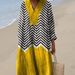 Elegant Long Sleeve Floral Print Shirt Dress For Women, V-Neck Casual Loose Fit Dress, Stretchy Polyester Blend, Plus Size (XS-5XL)_ecoleips.com