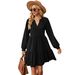 Aria Basics Aria Basics 2023 European American Cross-border Foreign Trade Autumn And Winter New Solid Color V-neck Loose Pleated_ecoleips.com
