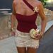 Women's Fashionable One Shoulder Asymmetrical Neck Top With Gold Chinese Knot Button Unique Design Spring New Arrivals European American Style_ecoleips.com