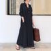 Women's Clothing new style solid color lapel long sleeve pocket simple loose casual long shirt dress_ecoleips.com