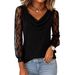 Women's Clothing Lace Trimmed Turtleneck Top Spring Summer New T-Shirt High-Quality Materia_ecoleips.com