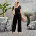 Diyun European American Short-sleeved Foreign Trade Solid Color Jumpsuit For Women 2026, Elegant And Casual,_ecoleips.com