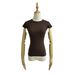 Women's Clothing Style Sexy Solid Color Brushed Bottoming Shirt Summer New Yoga Fitness Short Sleeved T Shirt Tight Elastic Top_ecoleips.com