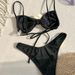Women's Clothing Bikini Sexy Pit Tube Top High Split Front Twist Swimsuit Bikini_ecoleips.com