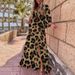 Spring/Summer Printed Dress For Women Loose Fit Tie Waist Full Skirt_ecoleips.com