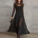 2026 New European And American Women's Fashion Sexy Elegant Mesh Patchwork 2-Piece Dress Set_ecoleips.com