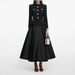Aria Basics Aria Basics European And American Designer Women's High Neck Rhinestone Button Waist Slimming Sleeve Tweed Dress Long Gown 2203_ecoleips.com