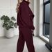 Women's Fleece Lined Warm Coat And High Waisted Straight Leg Pants Set Style Minimalist Design Casual Outfit_ecoleips.com