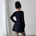 Women's V Neck Long Sleeve Knit Belted A-Line Mini Dress – Slimming Casual Fall Winter Gown_ecoleips.com