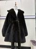"Luxury Faux Fur Coat – Detachable Hood & Belted Design For Winter Elegance"_ecoleips.com