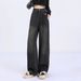 Retro High-Waisted Wide-Leg Jeans For Women, 2025 New Spring/Autumn Style, Petite American Loose Fit Narrow Straight_ecoleips.com