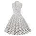Women's Retro Hepburn Dress Style Polka Dot Patchwork Lapel Sleeveless Double Breasted Literary Style_ecoleips.com