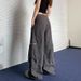 2025 American Style Beige Premium Wide Work For Women's Street Loose Straight Leg Pants_ecoleips.com