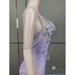Women's Clothing Diamond Feather Long Skirt Model Catwalk Annual Meeting Purple Heavy Sequins Shiny Diamond Chain Feather Respect_ecoleips.com