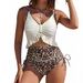 Women's Leopard Print Two Piece Swimsuit High Waisted Halter Top Bikini Set Style New Summer Sexy_ecoleips.com