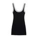 ZOEVA20265 Summer New Simple Slim And Thin Short Dress With Material Accessories_ecoleips.com