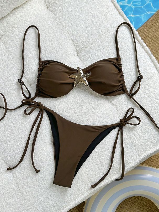 Sexy Solid Color Bikini Two Piece Set - Cross Border E Commerce Exclusive European And American Style Women's Swimwear_ecoleips.com