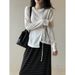 Yanshuang Korean Style Tie Waist Long Sleeve Knitted Sweater For Women Autumn New Unique Loose Base Shirt 20169_ecoleips.com