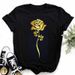 Cross-border Supply Letter Print Short-sleeve Harajuku Style Floral Summer Women's T-shirt_ecoleips.com
