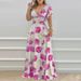 2026 New Spring Women's Clothing European American Export Dress Elegant And Sexy Ruffle Sleeve Printed Long Skirt_ecoleips.com