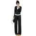 Hooded Sports Suit For Women, Autumn New Loose Slimming Half-Zip Casual Long Sleeve Simple Two-Piece Set_ecoleips.com
