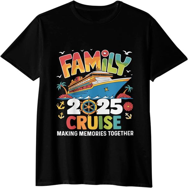 Family Cruise 2025 WoWoWoWomen's Graphic tees Cool t Shirts WoWoWomen's Plus Size t-Shirts Made in USA._ecoleips.com