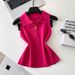 Women's Korean Style Collared Half Zip Sleeveless Knitted Vest Casual Pullover Sweater Multiple Colors For Spring And Summer_ecoleips.com