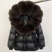 Goose Down Jacket For Women New High End Fur Fox Fur Large Fur Collar Hooded Down Jacket Mid Length Coat_ecoleips.com