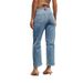 Casual loose mid rise straight cut women's washed fashion jeans Cross border foreign trade European and American JEANS_ecoleips.com