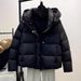 "Women's Puffer Jacket With Hood - 90% White Duck Down Coat, Oversized Short Winter Jacket For Commuting & Streetwear_ecoleips.com