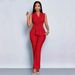New European American Spring/Summer Women's Two-Piece Set: Elegant Slimming V-Neck Sleeveless Irregular T-Shirt And_ecoleips.com