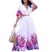C8522 Independent Station European American Women's Fashion Summer New Style V-neck Printed Top And Wide-leg Pants_ecoleips.com