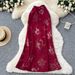 Women's Clothing Light Mature Style High Grade Hot Stamping Print Fishtail Skirt Female Summer High Waist Slim Satin Hip Covering Midi Skirt_ecoleips.com