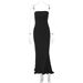 Women's Clothing Solid Color New Sexy Tube Top Sleeveless Long Slim Fit Big Wave Skirt Dress_ecoleips.com