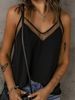 2025 Cross-Border European And American Fashion Lace Vest Solid Color Elegant Commuting V-Neck Camisole Women's Clothing_ecoleips.com