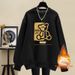 Women's Crew Neck Sweatshirt Pure Cotton Fleece Lined Thickened Casual Loose Fit Pullover Top for Spring Autumn Winter_ecoleips.com